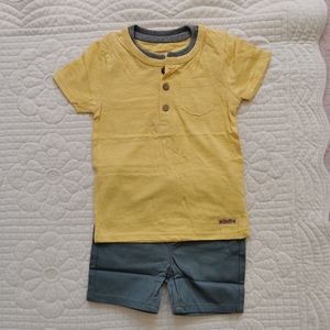 HUDSON Jeans Cotton Slub Jersey Tee & Shorts Set